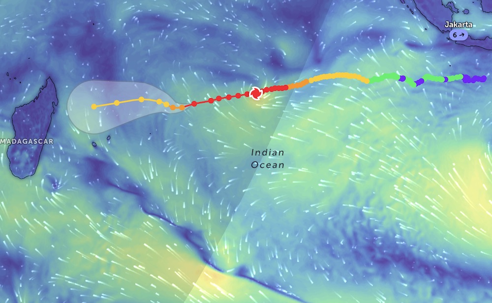 Typhoon Grant has traveled a long distance across the Indian Ocean, operating from 2025 to the new year 2026. Photo: NOAA