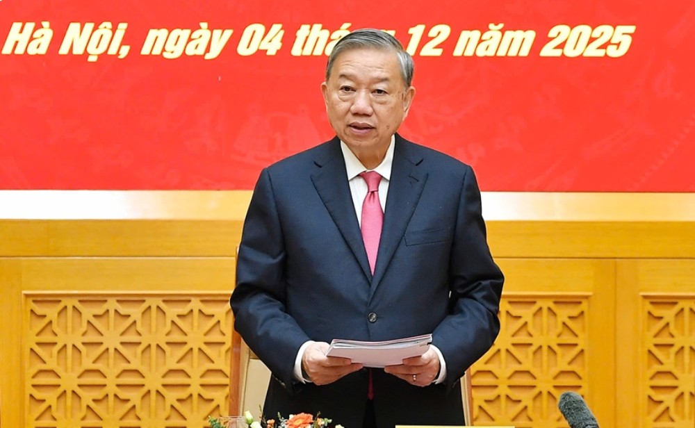 Tong Bi thu To Lam phat bieu tai Hoi nghi. Anh: Bo Quoc phong