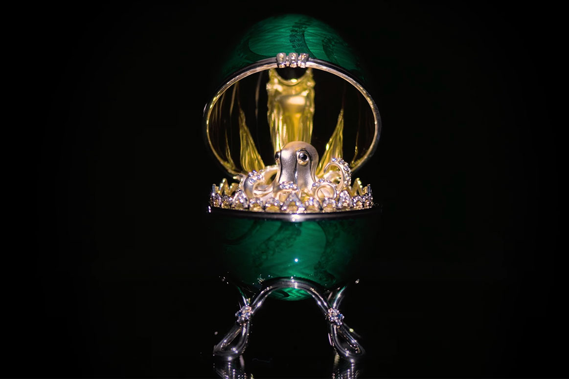 The gold egg TV series is called Faberge James Bond Octopussy Egg. Photo: Faberge