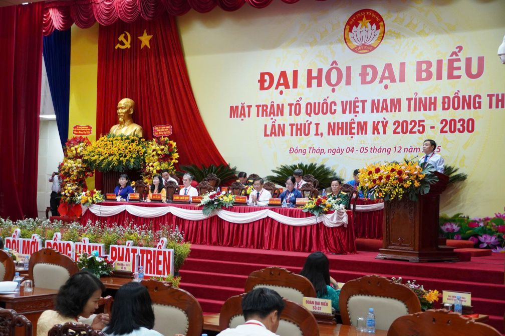 Quang canh Dai hoi dai bieu Mat tran To quoc tinh Dong Thap lan thu I, nhiem ky 2025-2030. Anh: Viet Tien