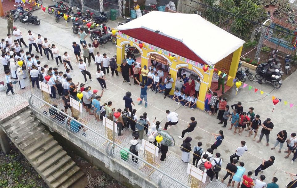 Trò chơi dân gian tại hoạt động lễ hội. Ảnh: Cổng thông tin điện tử tỉnh Đồng Tháp