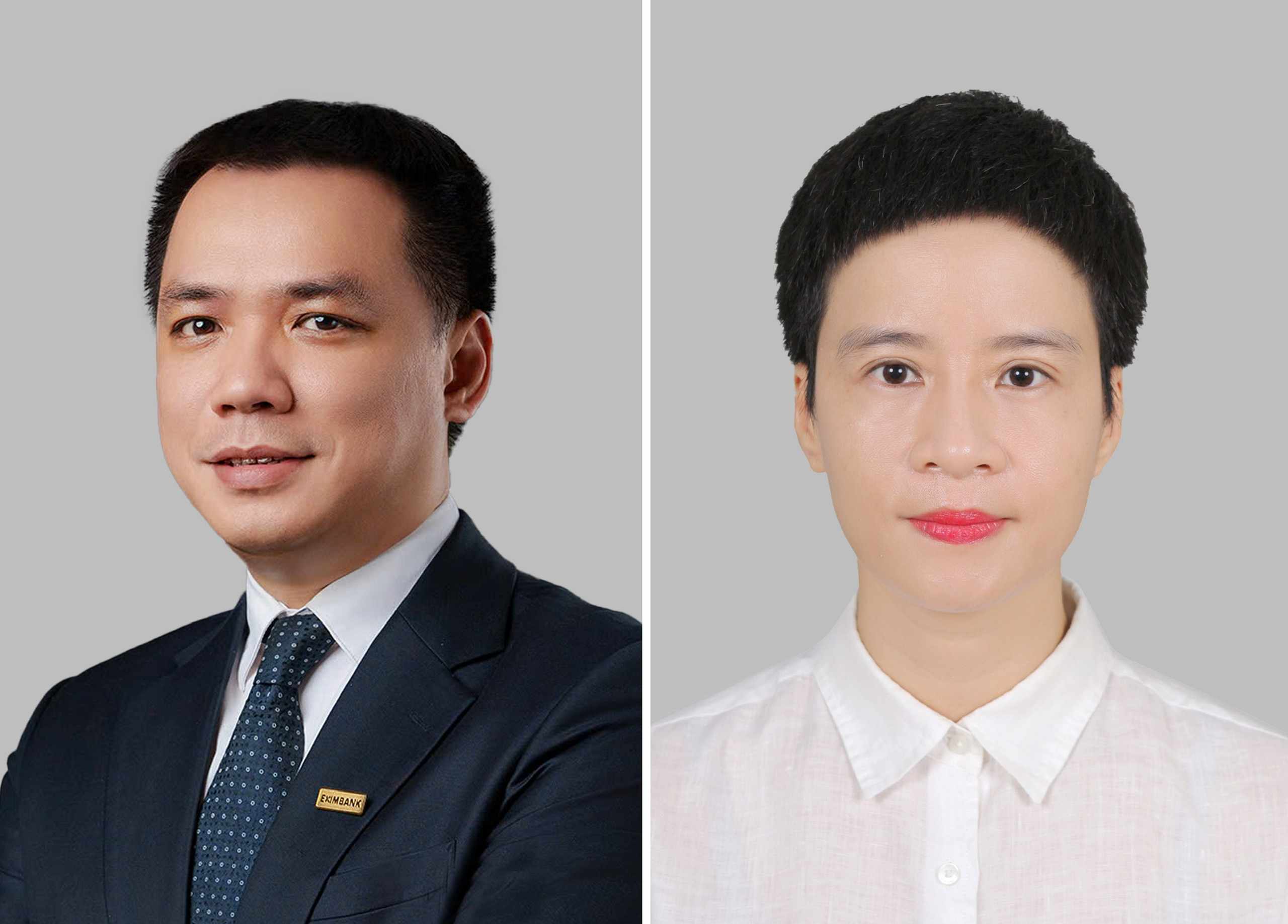 Chan dung tan Chu tich Hoi dong quan tri Pham Thi Huyen Trang (phai) va Nguoi tien nhiem Ong Nguyen Canh Anh. Anh: EIB