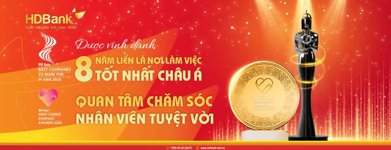 Nam 2025, HDBank con duoc trao giai thuong “Most Caring Company Awards” - Quan tam cham soc nhan vien tuyet voi. Anh: HDBank