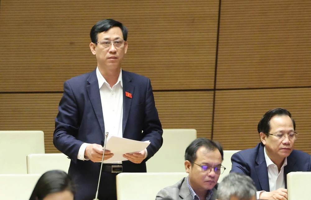 Dai bieu Mai Van Hai phat bieu. Anh: Pham Dong