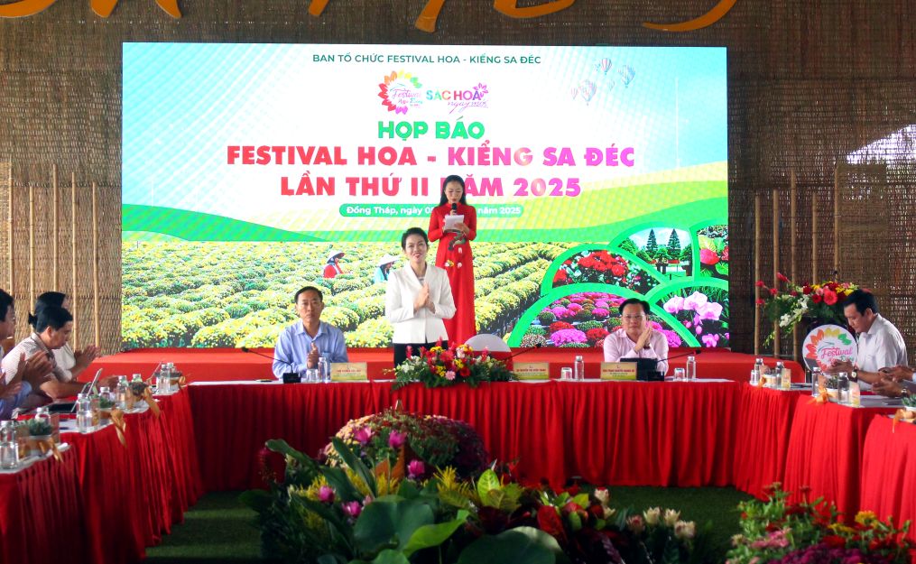Quang cảnh buổi họp báo về Festival hoa kiểng Sa Đéc lần thứ II -2025. Ảnh: Thanh Mai