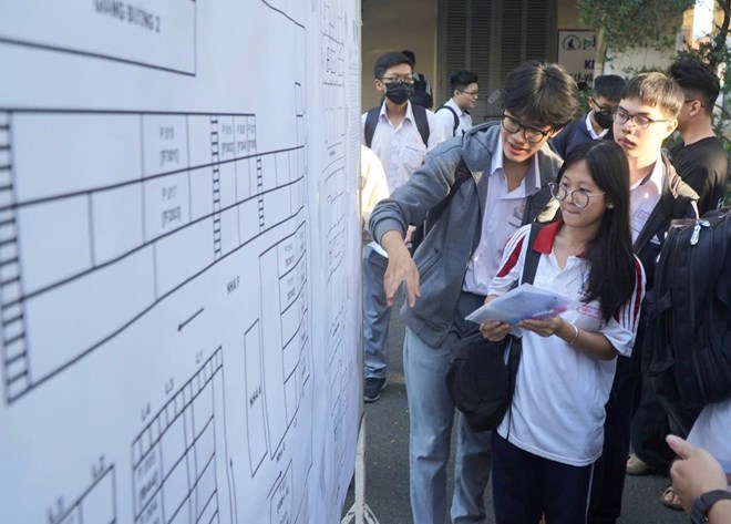 Candidates taking the Ho Chi Minh City National University's competency assessment exam in 2025. Photo: Chan Phuc