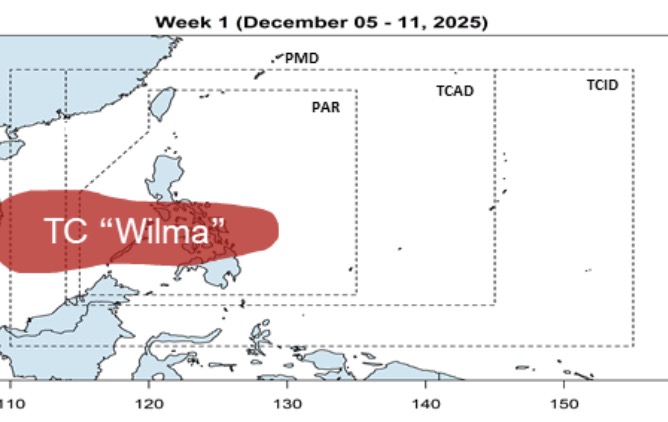Tropical depression Wilma, a precursor to storm No. 16, is forecast to intensify when it enters the East Sea. Photo: PAGASA