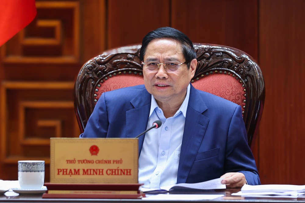 Politburo member and Prime Minister Pham Minh Chinh gave his opinion on the free trade zone project. Photo: Nhat Bac