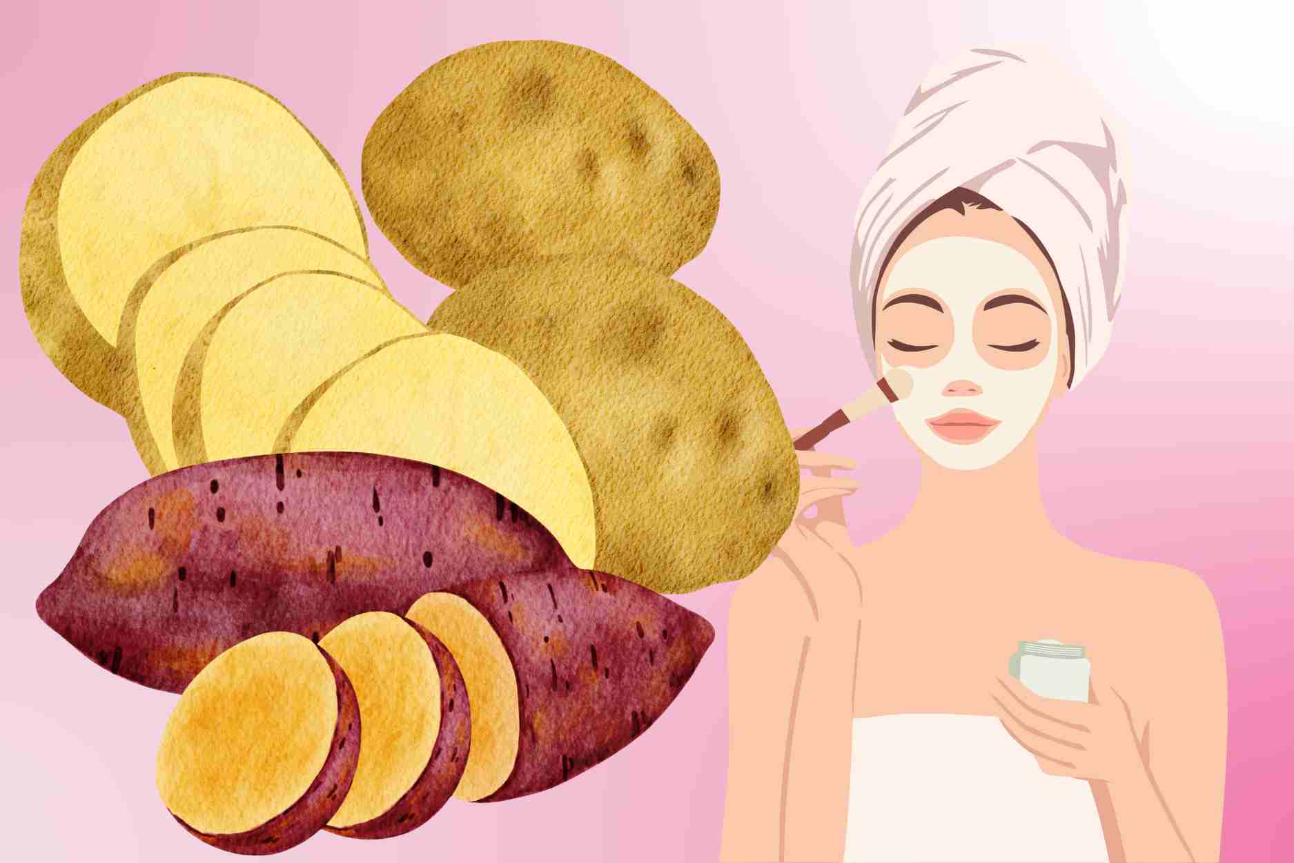 Masks rich in potato vitamins help soothe and moisturize dry skin in cold season