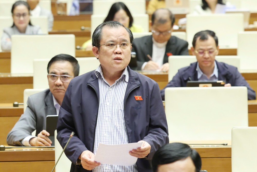 Dai bieu Quoc hoi Nguyen Tam Hung phat bieu. Anh: Pham Dong