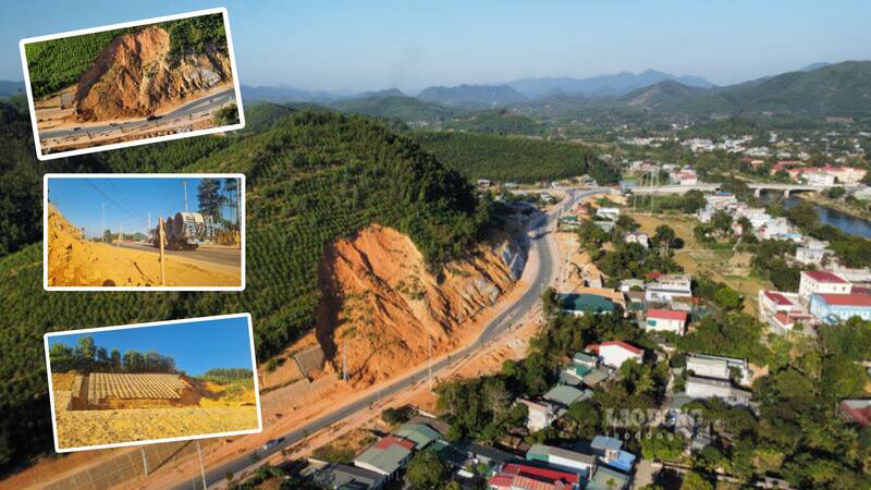 serious landslide on Son Duong bypass road. Photo: Viet Bac