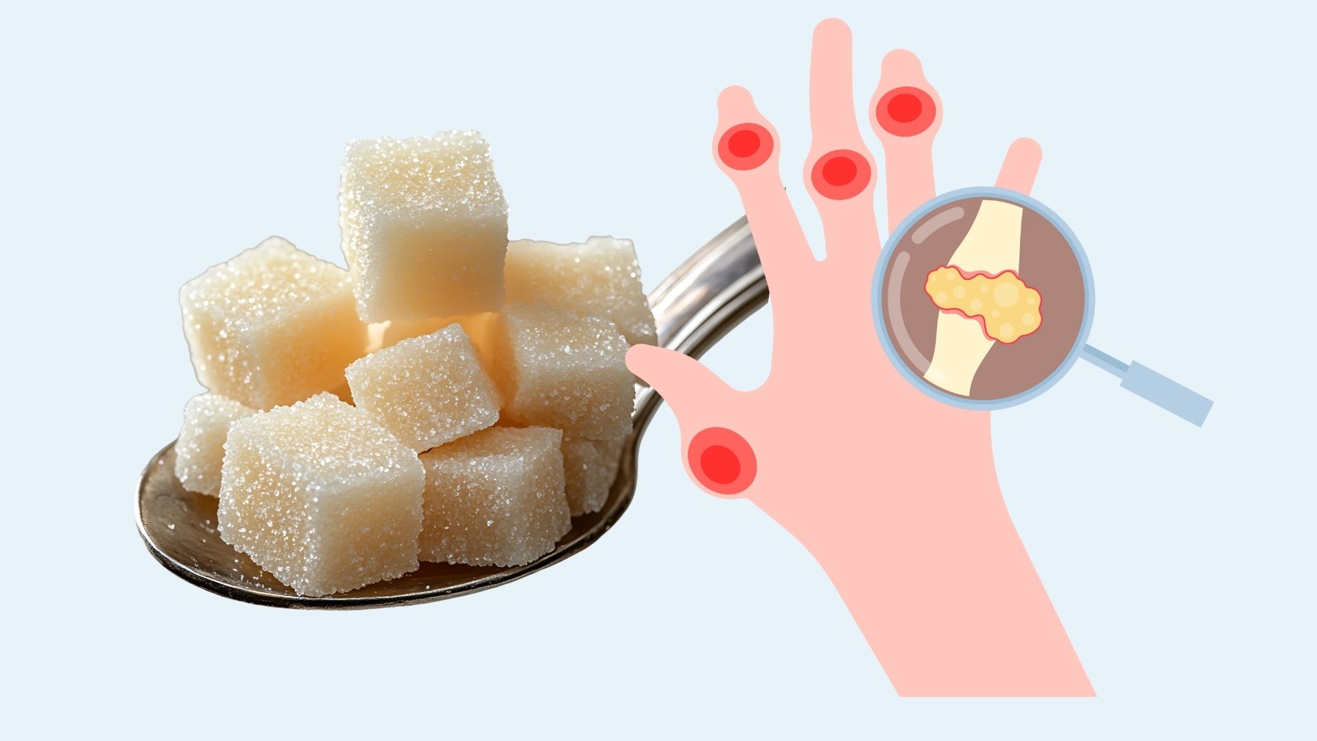 The reason to reduce uric acid should limit sugar. Graphics: Linh Dan