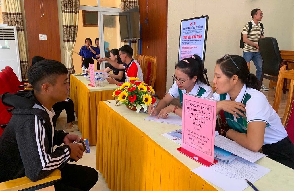 Muchas empresas en Quang Ngai necesitan contratar a muchos trabajadores a finales de año con salarios atractivos. Foto: Compañia de Construccion Naval y Industria Mecanica y Petroquimica - PVSM