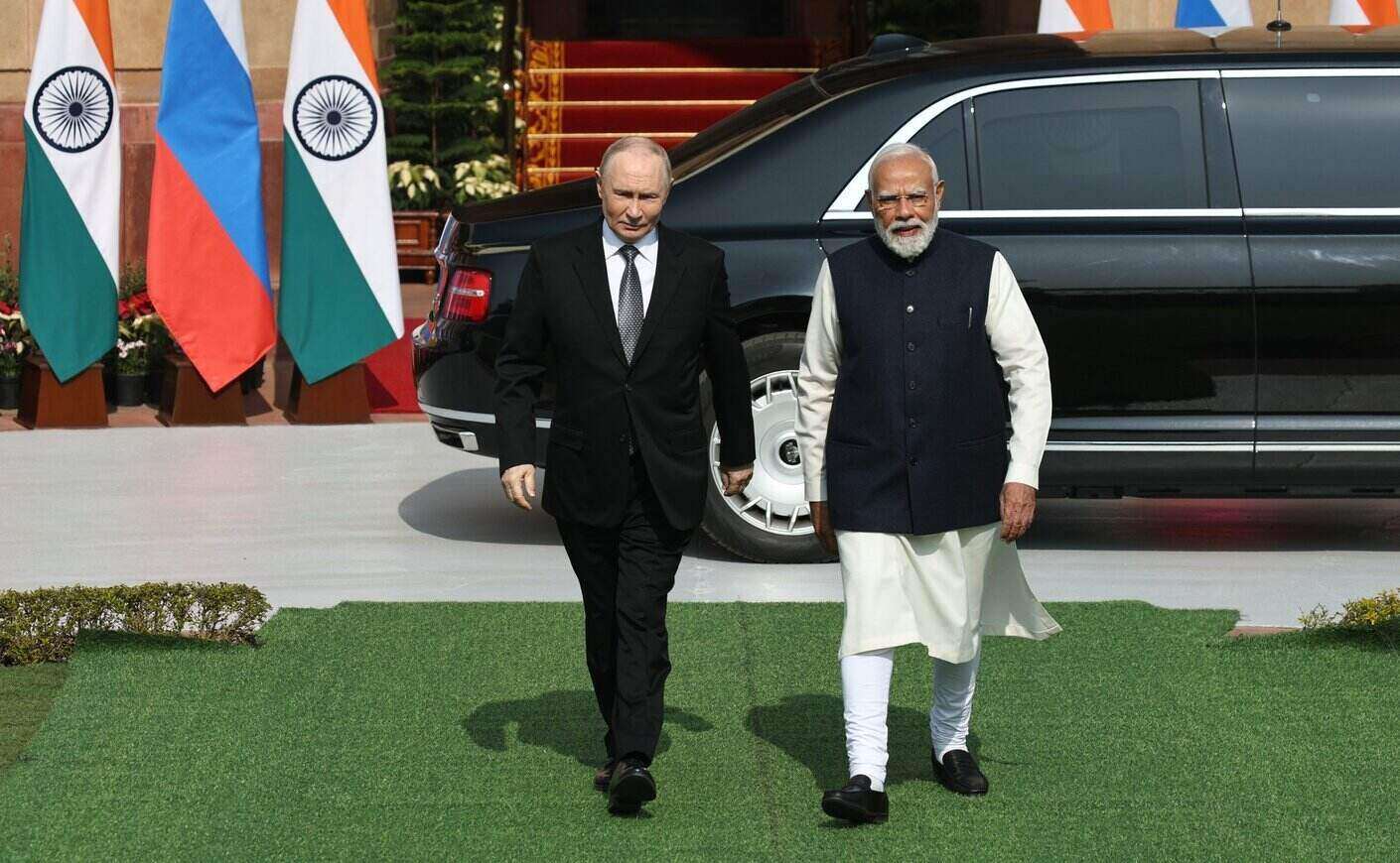インドのナレンドラ・モディ首相とロシアのウラジーミル・プーチン大統領。写真:クレムリン