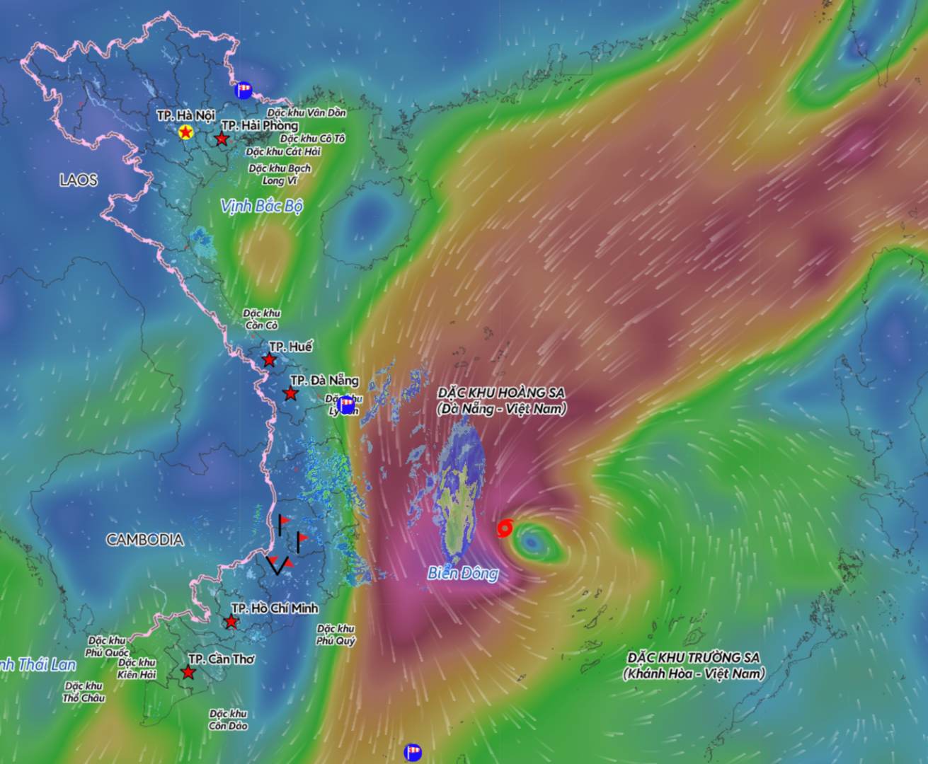 Imagen de la tormenta numero 15 del 28.11.2025. Fuente: Sistema de Monitoreo de Desastres Naturales de Vietnam
