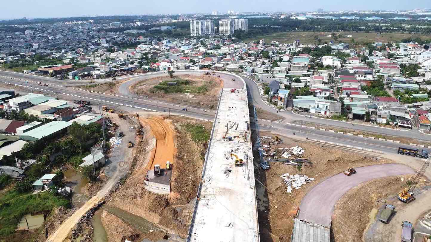 Cao toc Bien Hoa - Vung Tau huong ra nga tu Vung Tau va quoc lo 1. Anh: HAC