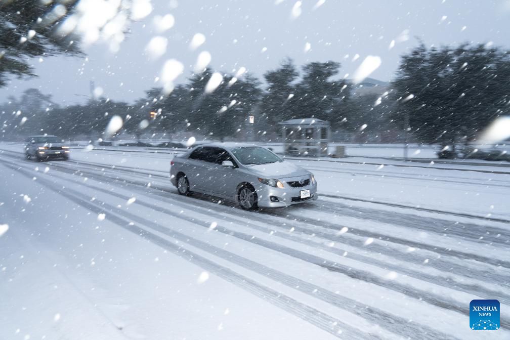 Bao tuyet o Houston, Texas, My, ngay 21.1.2025. Anh: Xinhua