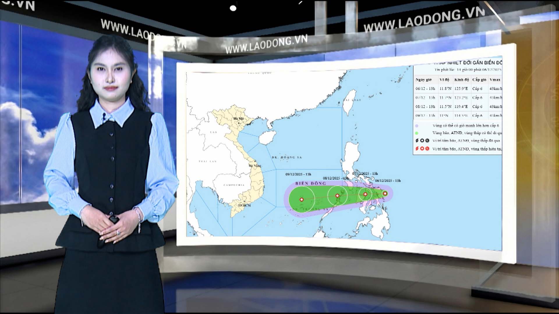 Weather forecast for tonight and tomorrow, December 7