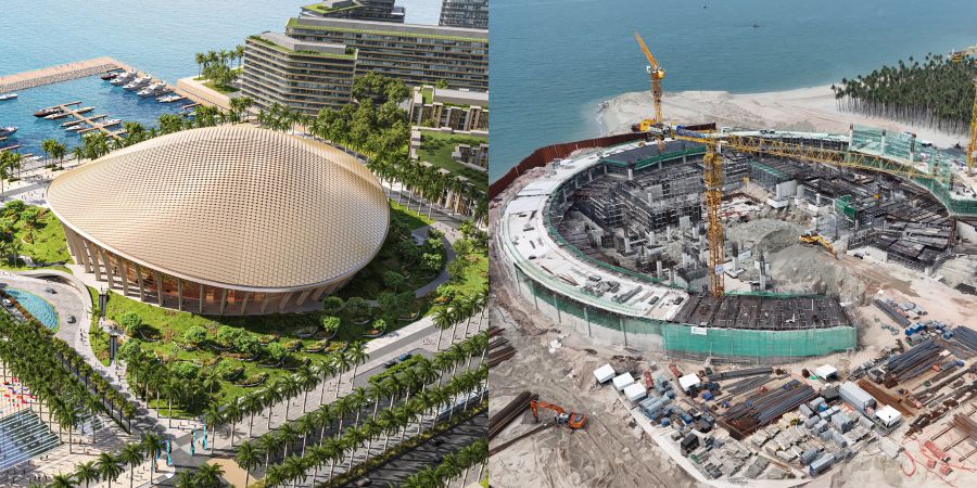Tien do thi cong nha bieu dien da nang. Anh: Sun Group