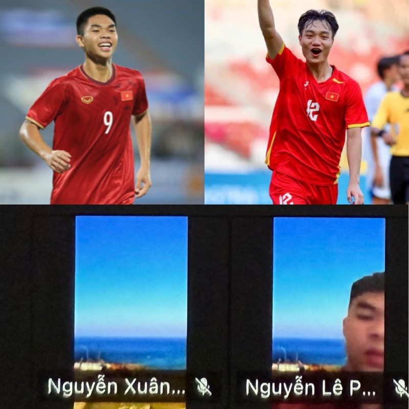 Nguyen Le Phat va Nguyen Xuan Bac van theo kip chuong trinh hoc dai hoc (dac cach cho van dong vien) tai truong Dai hoc Tu Son. Anh: VFF