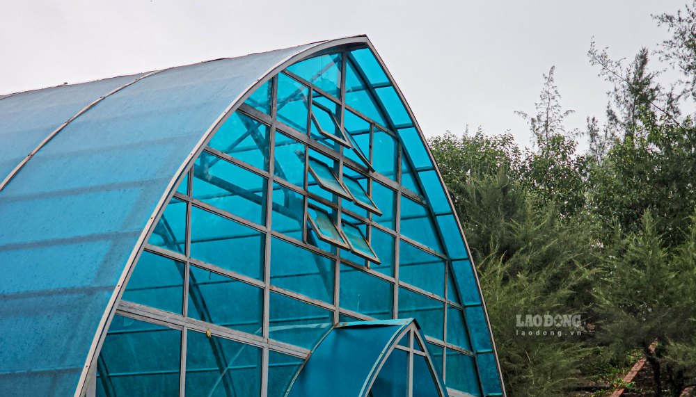 Tháp Phú Diên đang được bảo tồn trong một nhà kính nhằm hạn chế tác động từ môi trường tự nhiên.