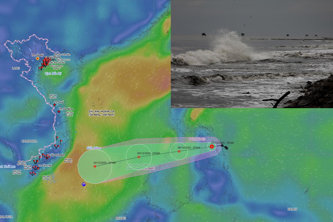 Latest forecast of the path of the tropical depression in the next 24 hours