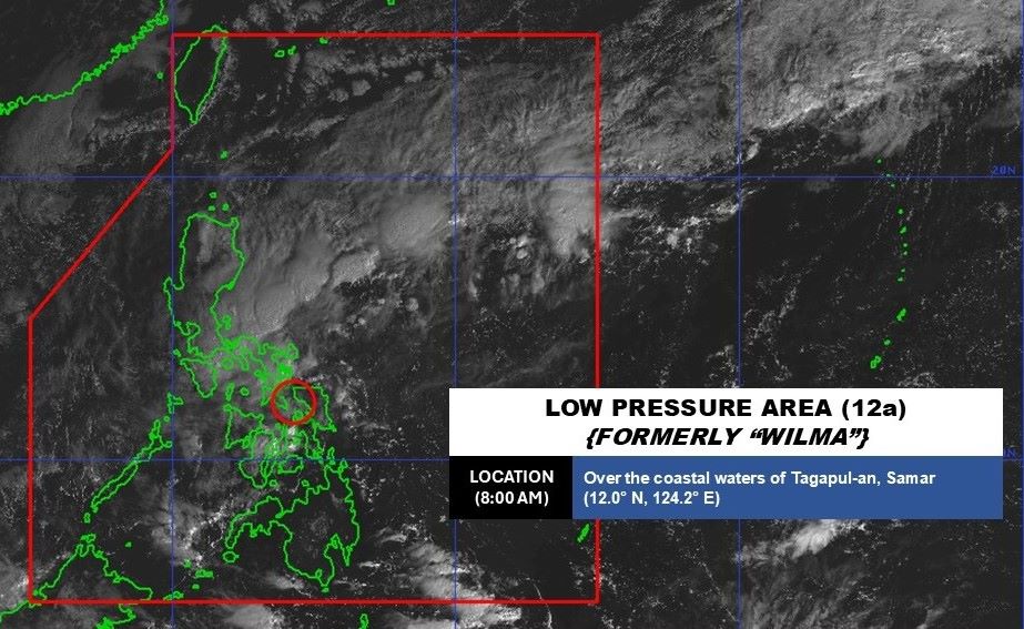 Tropical depression Wilma near the South China Sea weakened into a depression at 8:00 a.m. on December 7. Photo: PAGASA
