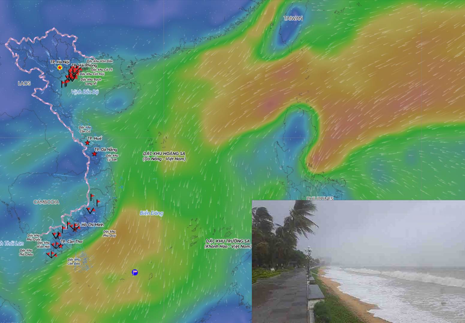 The weather in many sea areas of the East Sea is developing unfavorably. Source: Vietnam Disaster Monitoring System