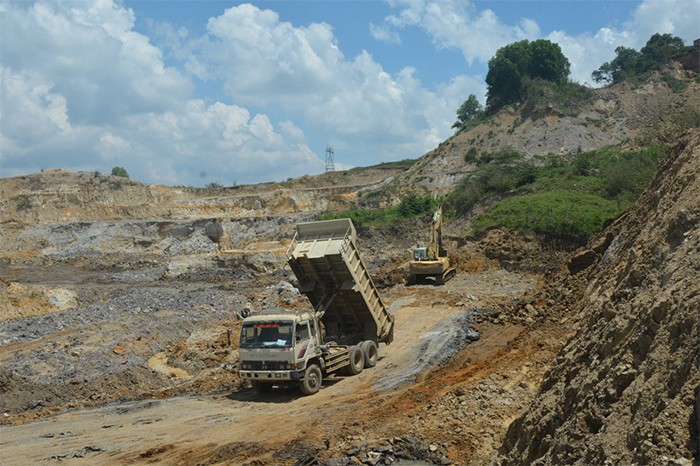 Khu vực để xảy ra khai thác khoáng sản trái phép. Ảnh: Khắc Lịch (Ảnh chụp vào tháng 5.2022).