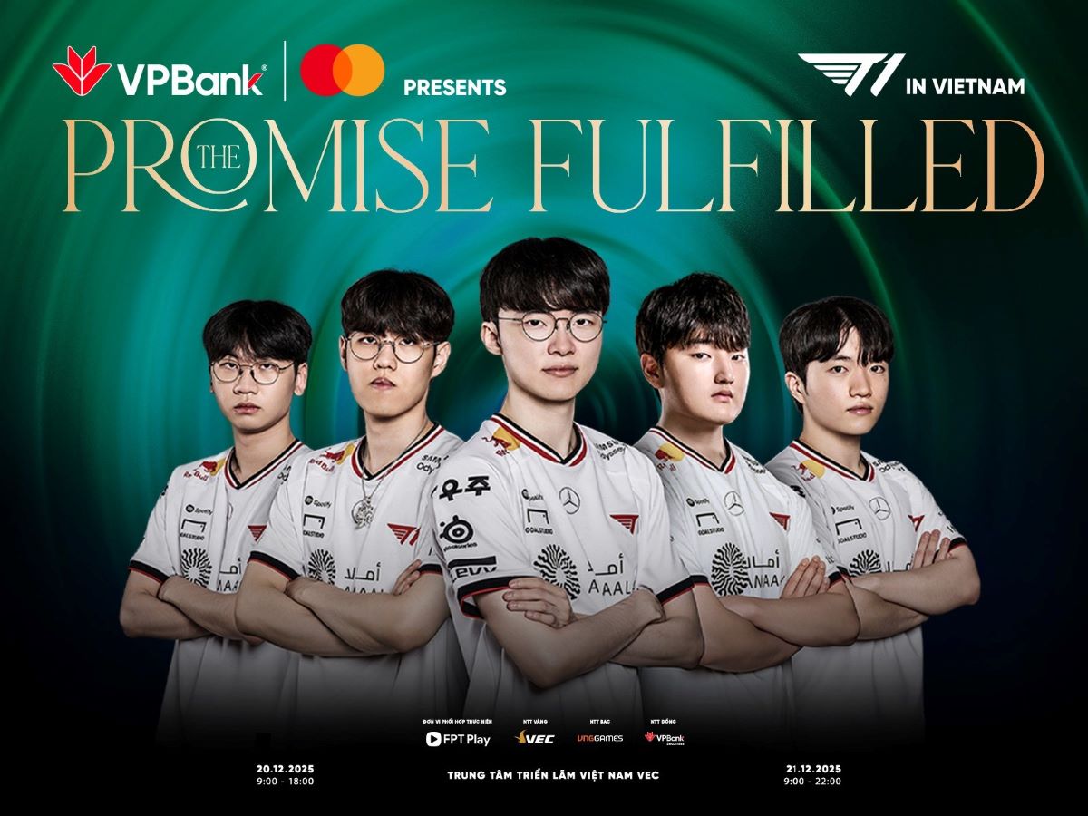 Tickets for the Fan Meeting event VPBank presents T1 Vietnam  The Promise Fulfilled  the first large-scale exchange of the legendary T1 eSports team in Vietnam will be distributed by CTicket. Photo: VPBank