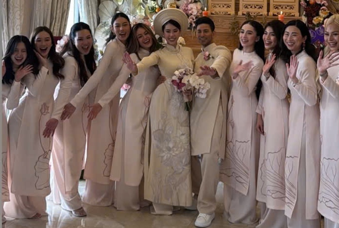 Dan phu dau trong dam cuoi cua Tien Nguyen.