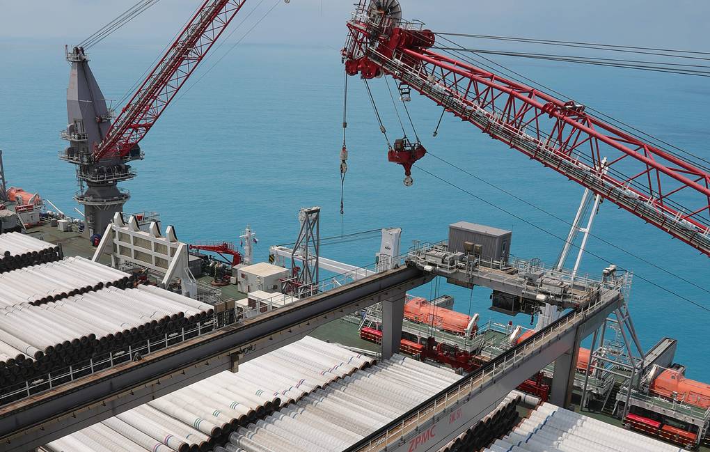 Duong ong TurkStream trong qua trinh xay dung nam 2019. Anh: TASS