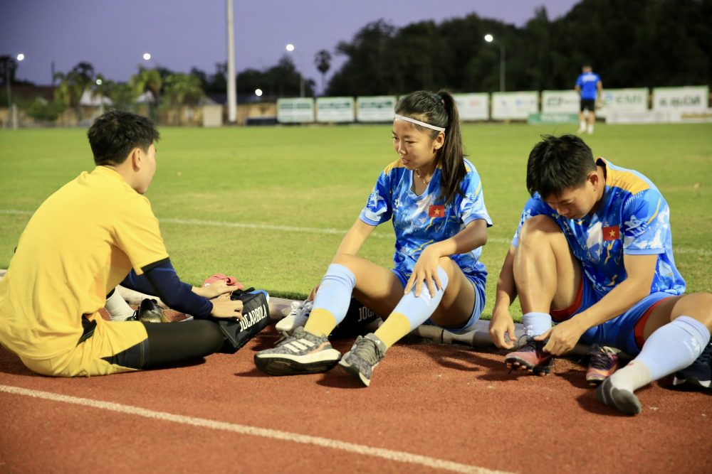 The Vietnam women's team completed the final training session and showed great determination before the confrontation with the Philippines at the 33rd SEA Games. Photo: VFF
