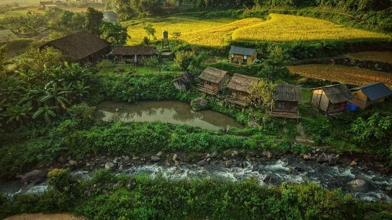 Homestay Lung Muoi nam canh dong suoi chay hien hoa quanh nam. Anh: Tien Thanh