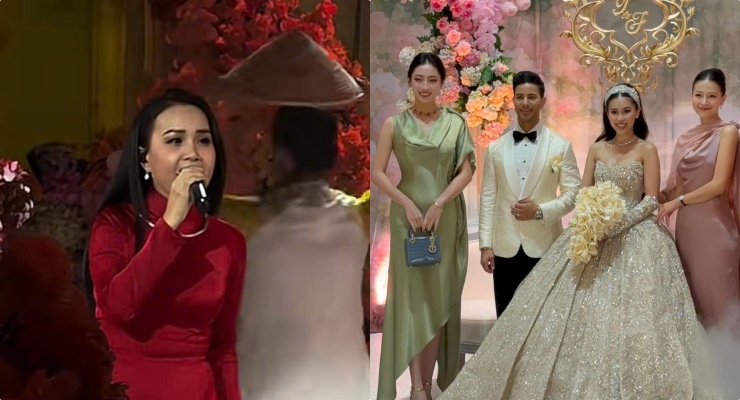 Cam Ly sang at the wedding of billionaire Johnathan Hanh Nguyen's daughter. Photo: Alec