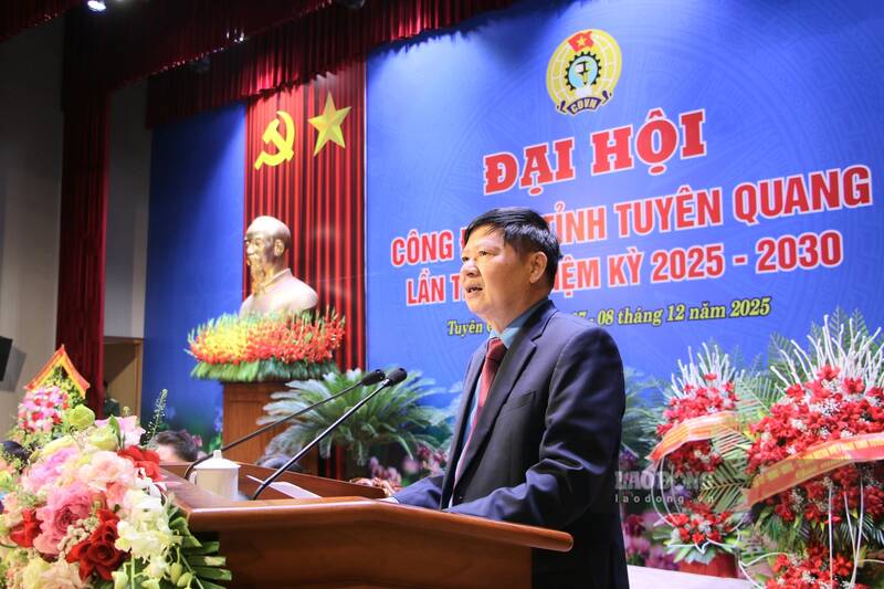 Pho Chu tich Tong LDLD Viet Nam Phan Van Anh phat bieu tai dai hoi. Anh: Viet Bac