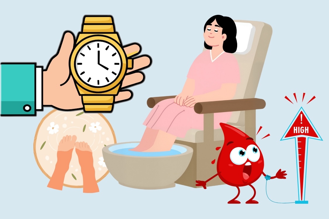 The golden time to soak your feet in hot water is safe for people with high blood sugar