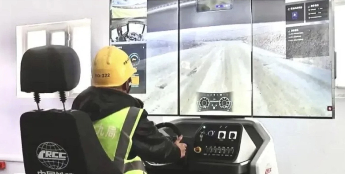 The remote control system of Chinese unmanned vehicles is being tested at the Huoshaoyun mine. Photo: Xinhua