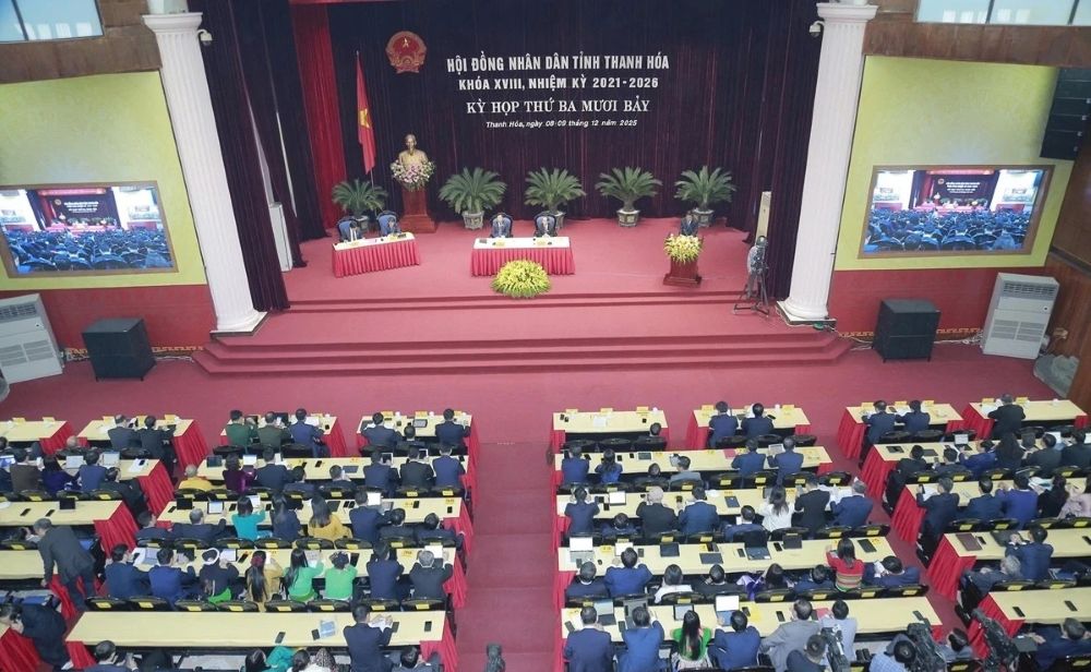 Ky hop thu 37, HDND tinh Thanh Hoa, khoa XVIII, nhiem ky 2021-2026. Anh: Le Hoi