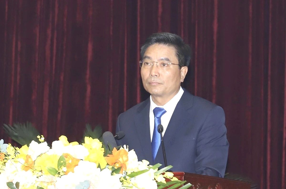 Ong Nguyen Doan Anh, Bi thu Tinh uy Thanh Hoa phat bieu chi dao tai ky hop. Anh: Le Hoi