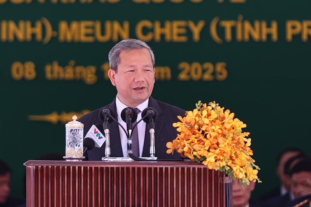 Thu tuong Campuchia Hun Manet phat bieu. Anh: VGP