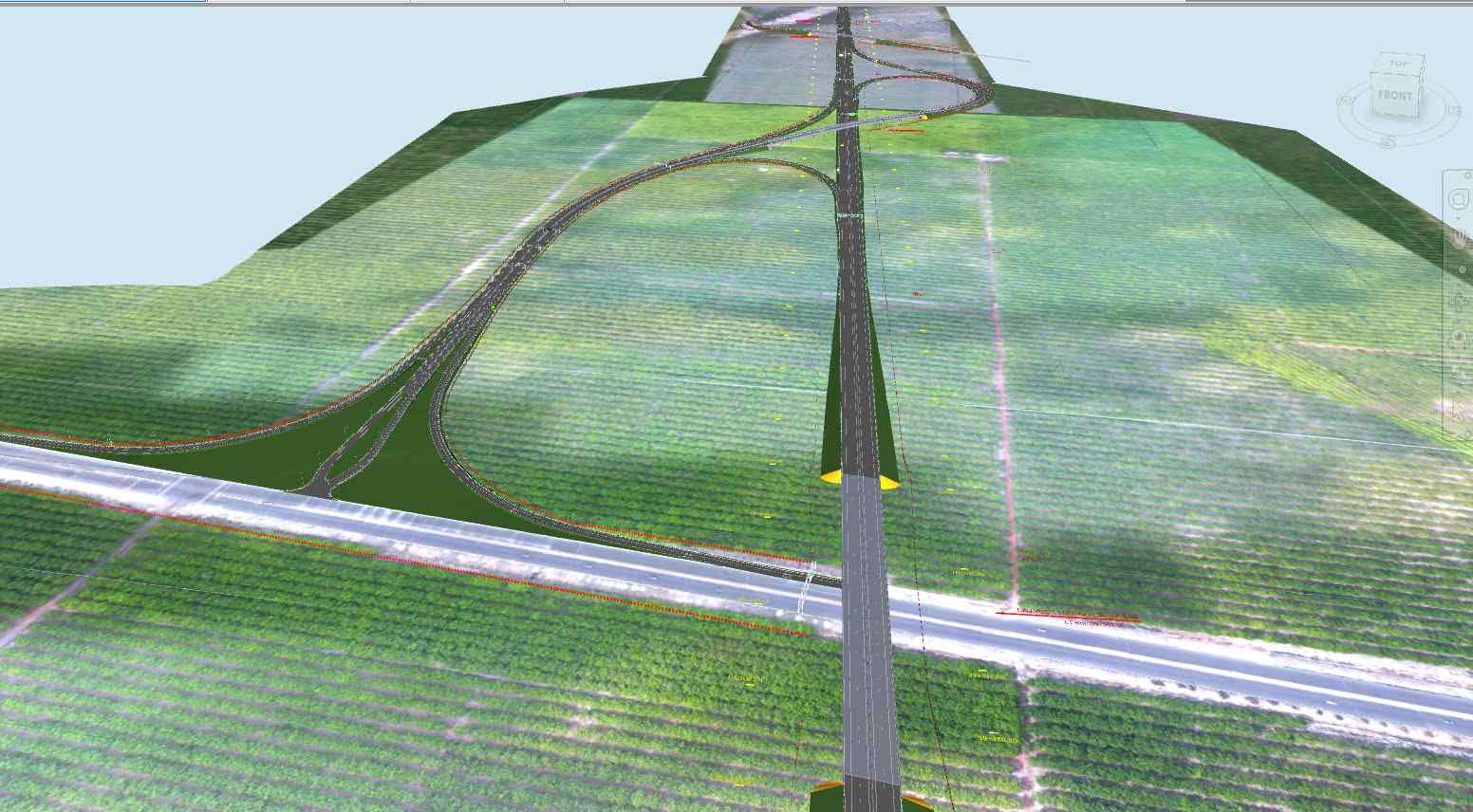 Phoi canh nut giao cua cao toc voi duong tao luc Bac Tan Uyen - Phu Giao - Bau Bang va duong DT 750. Anh: Dinh Trong