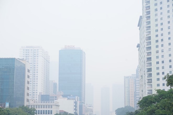 Chất lượng không khí Hà Nội những ngày gần đây ở mức rất xấu. Ảnh: Trang Anh