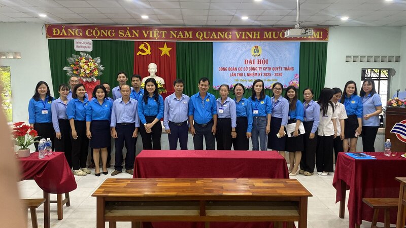 Dai hoi Cong doan co so Cong ty Co phan tong hop Quyet Thang nhiem ky 2025 - 2030. Anh: Ha Ny