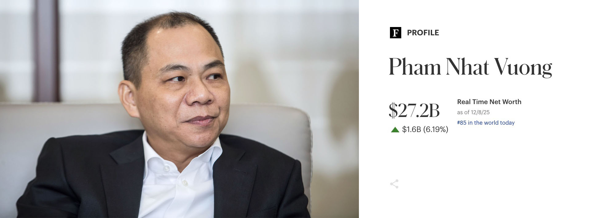 Tai san ti phu Pham Nhat Vuong tang manh. Do hoa: Khuong Duy