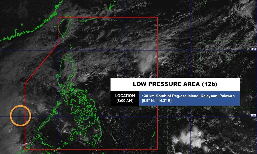 The center of low pressure 12b at 8:00 a.m. on December 9. Photo: PAGASA