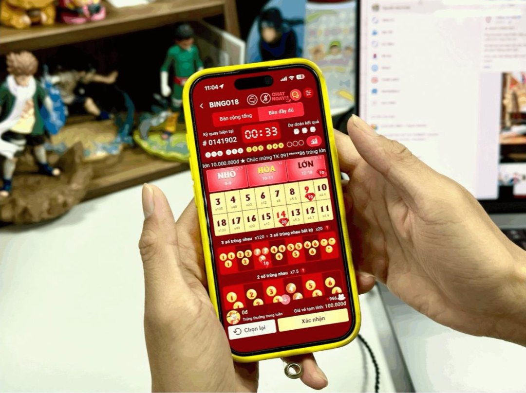 Giao dien xo so Bingo18 tren ung dung Vietlott SMS thu hut nguoi choi nho co nhieu cach choi thu vi. Anh: DNCC