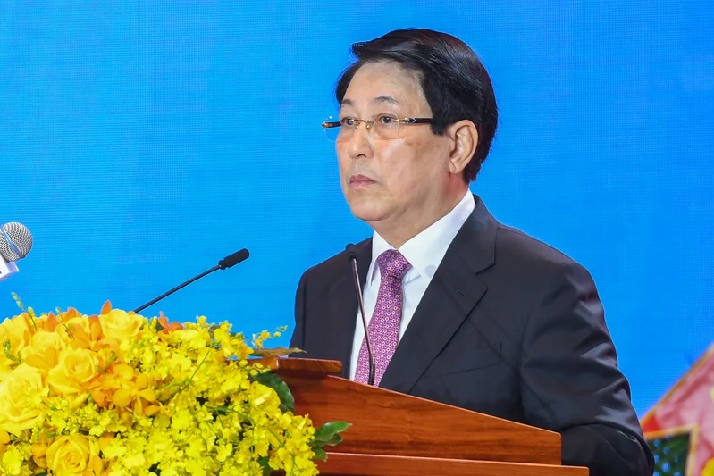 Chu tich nuoc Luong Cuong phat bieu tai Le ky niem. Ảnh: Nguyen Tien