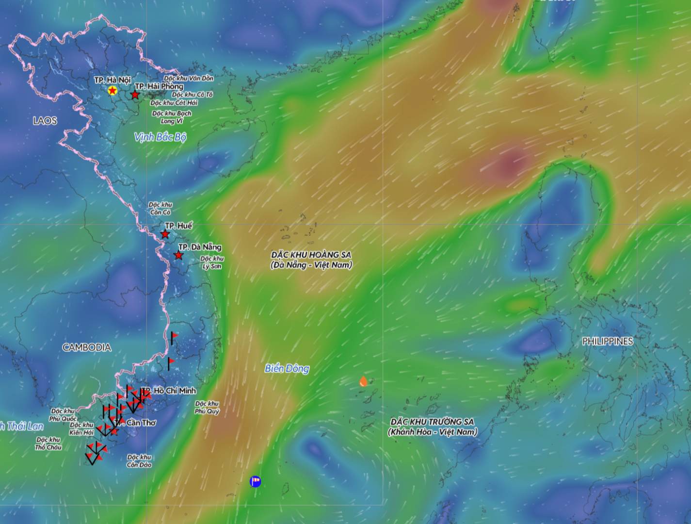 Updated location of the low pressure area at 3:00 p.m. on December 9. Source: Vietnam Disaster Monitoring System