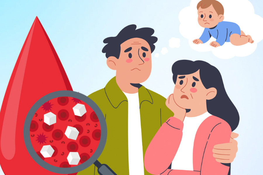 Đường huyết cao có thể làm suy giảm chất lượng trứng và tinh trùng. Đồ họa: Thiện Nhân